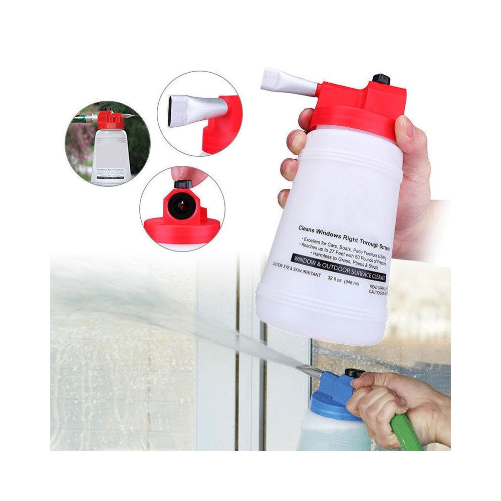 Trade Shop - Contenitore Detergente Pulizia Vetri Auto Pompa Pulisci Finestre Fuller Crystal -