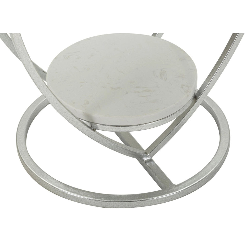 Tavolino Cuore 1, Argento, Metallo, 40x40x45,5 cm