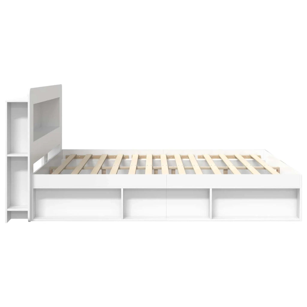 Telaio del letto con storage con testiera Bianco 180 x 200 cm