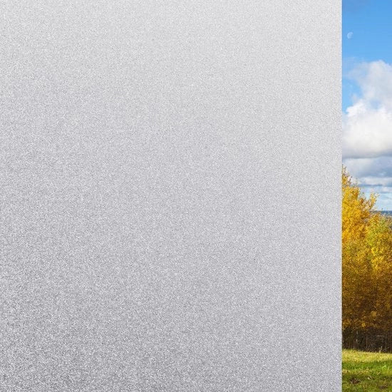 Film di Vetrata Statica per Bagno e Ufficio - Ossidiana Opaca (44.5 x 200 cm Bianco)