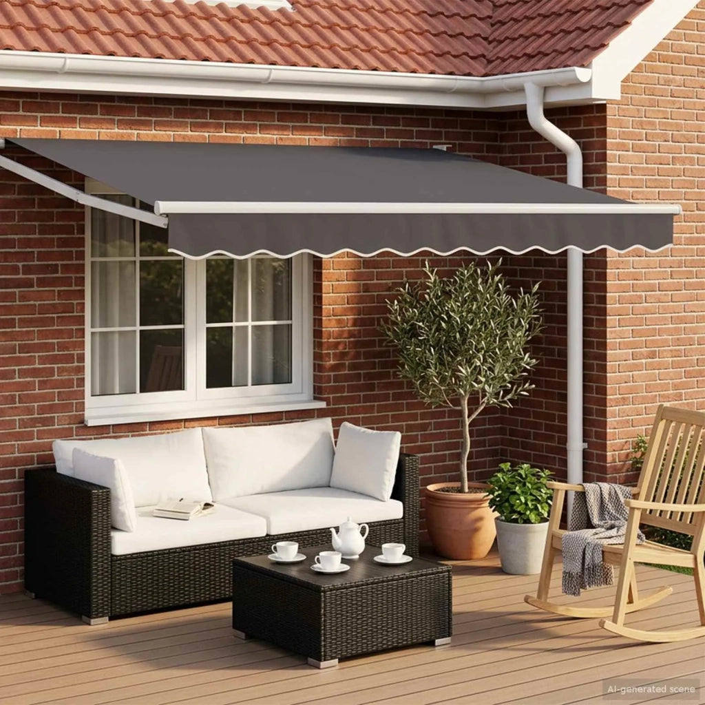 Tenda retrattile manuale Antracite 3 x 2 m 3418888