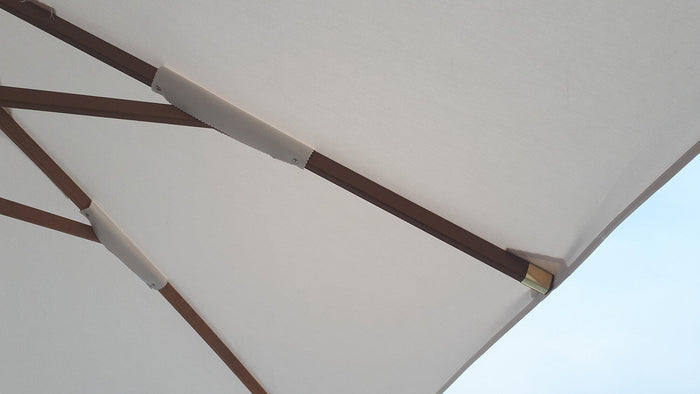 Ombrellone da Giardino 4x4 m Palo Ø60 mm in Legno Telo in Acrilico Danieli Bangkok Ecrù