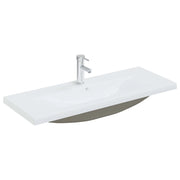 Lavabo da bagno con rubinetto integrato 101 cm ceramica bianca 02_0002799