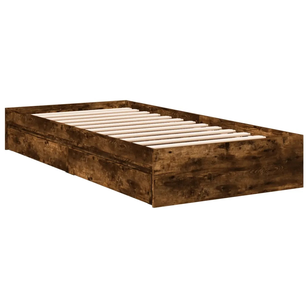 Giroletto con Cassetti Rovere Fumo 75x190 cm Legno Multistrato