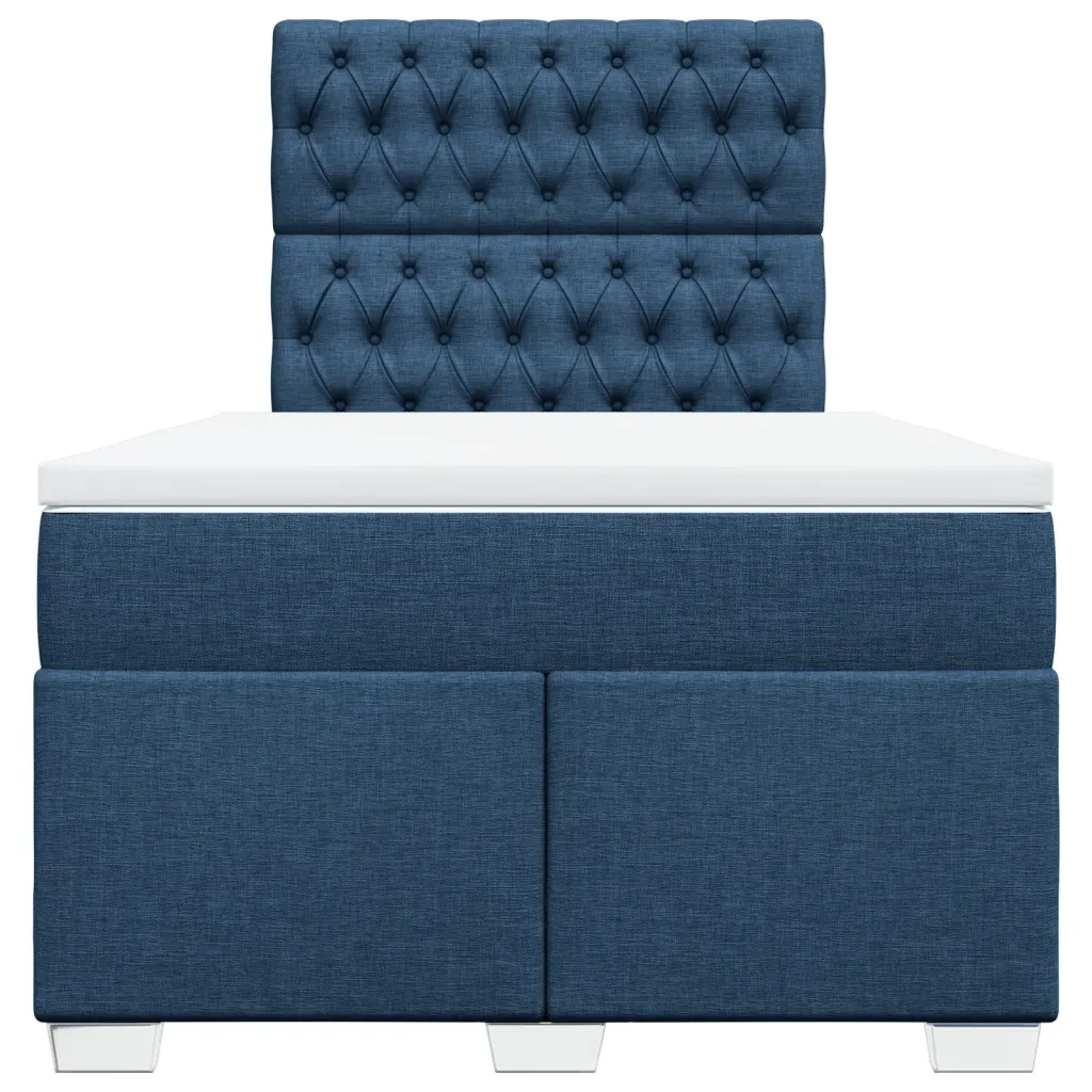 Giroletto a Molle con Materasso Blu 120x190 cm in Tessuto