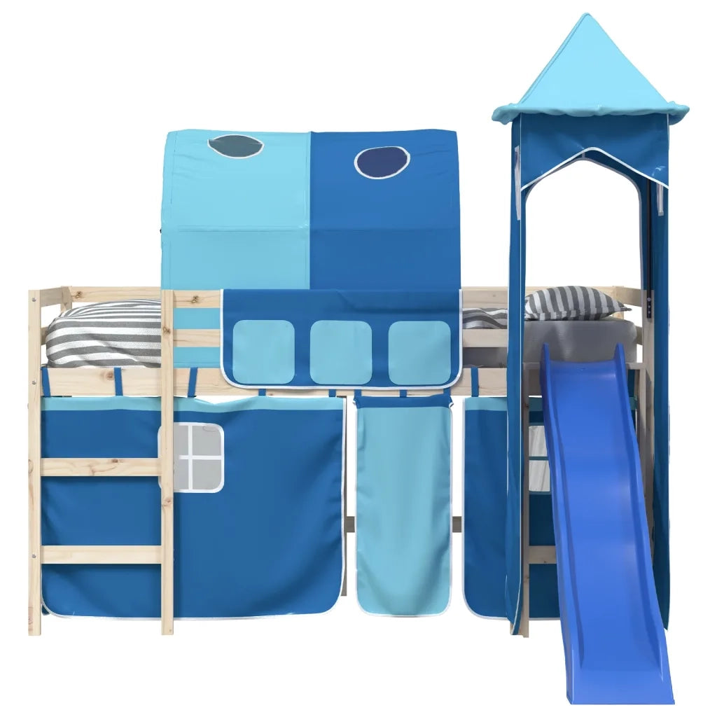 Tende per Letto a Soppalco con Tunnel e Torre Blu CFW4071040
