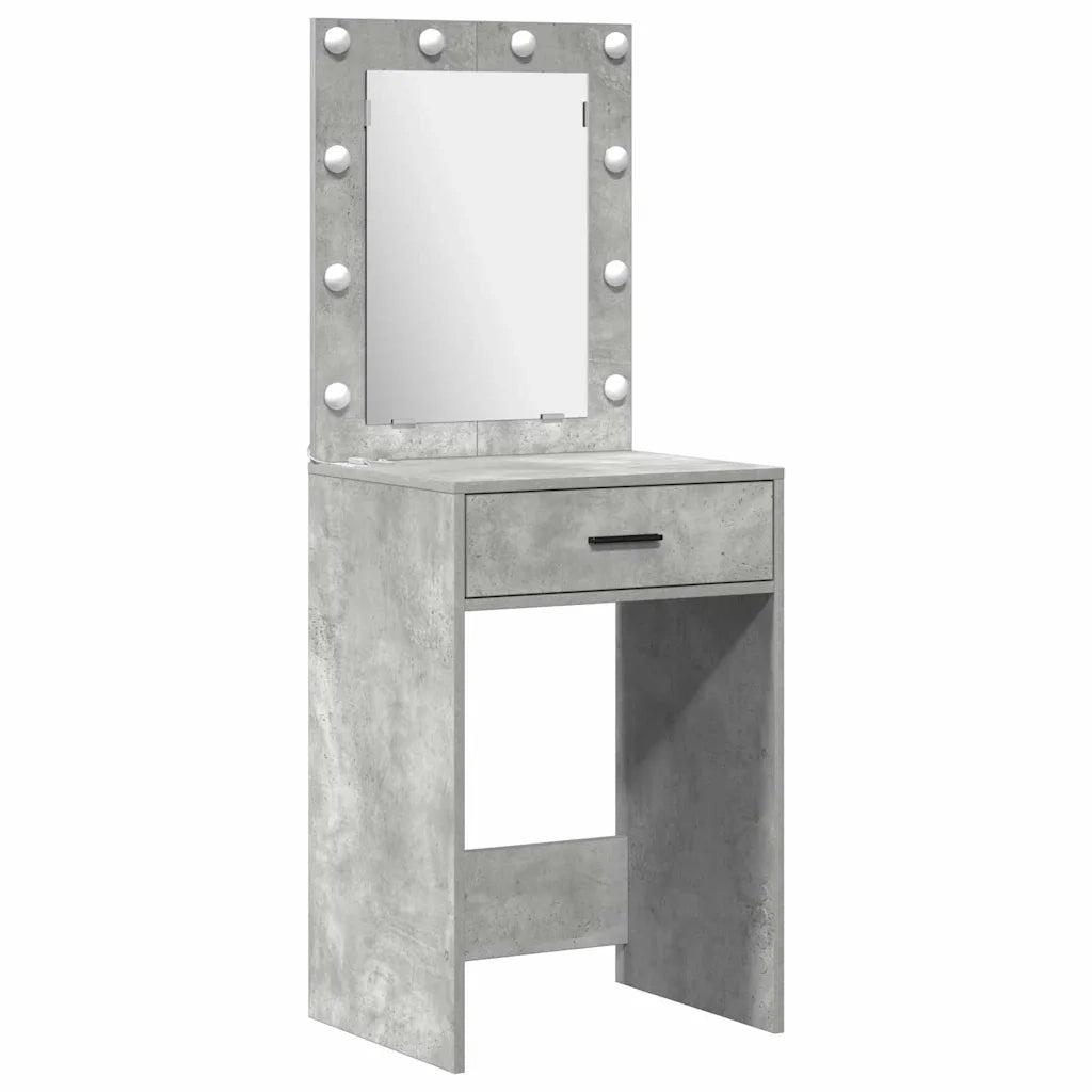Set da tavolo da trucco con LED con porta 3 pcs Grigio cemento 3334293