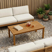 Piano del tavolo Rettangolare Legno di teak solido Naturale 42033166