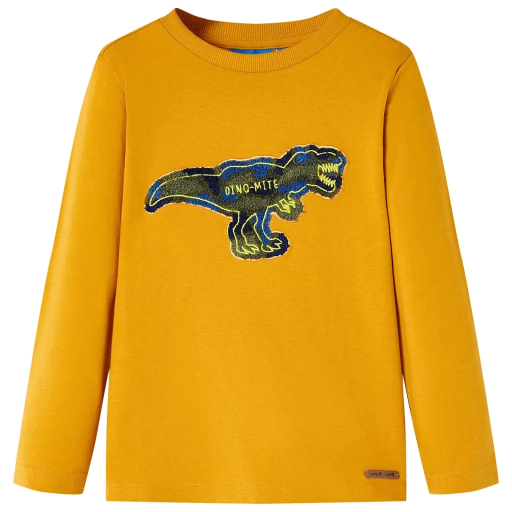 Maglietta da Bambina a Maniche Lunghe Ocra 104cod mxl 85243