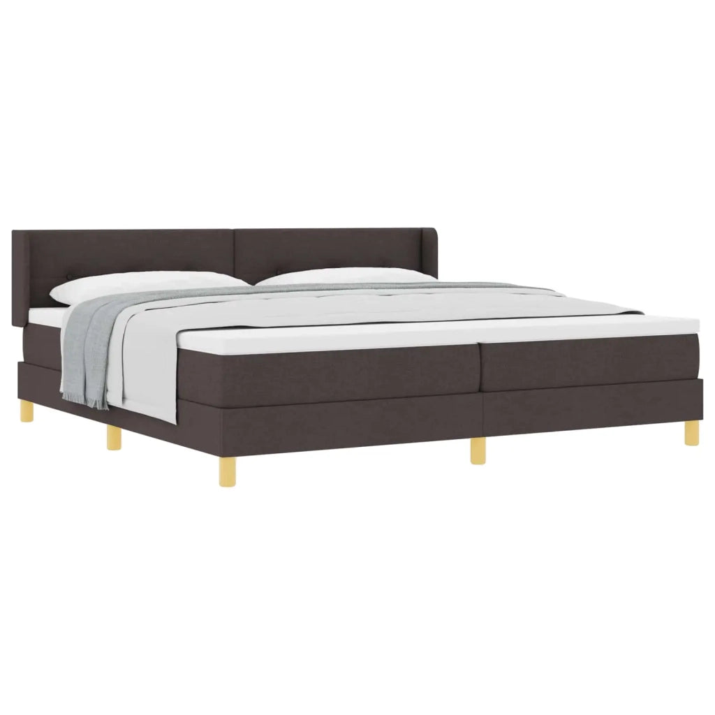 Letto a molle con testiera Marrone Scuro 200 x 200 cm Tessuto 3341317
