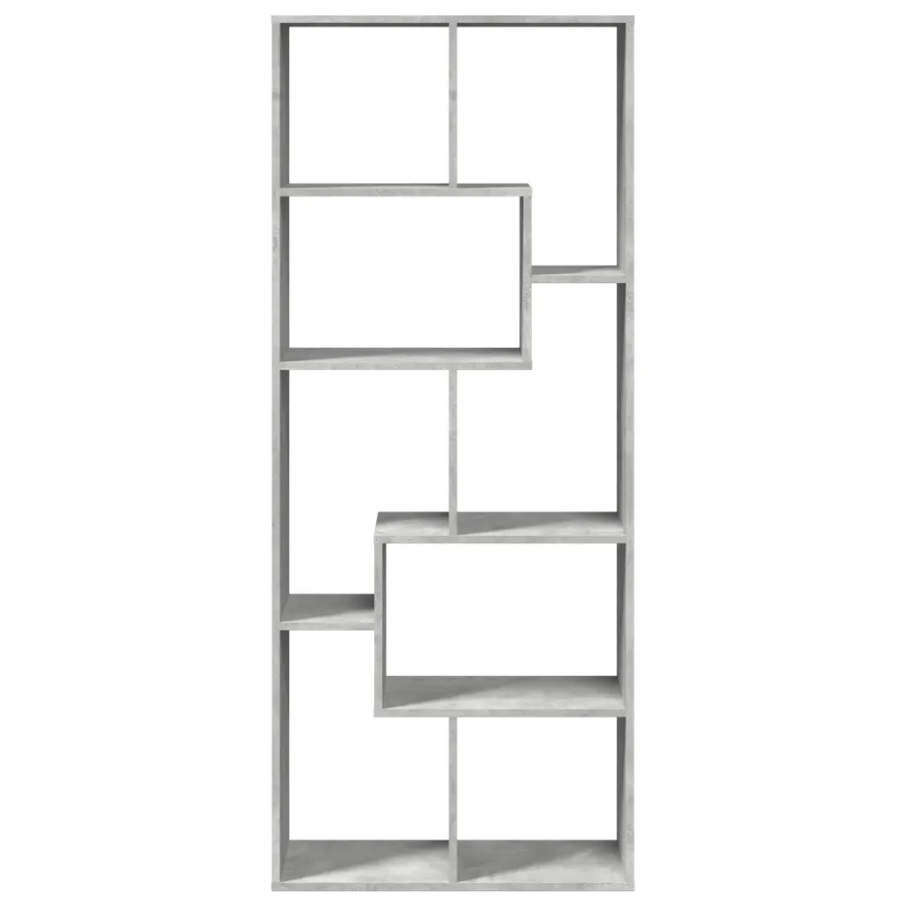 Libreria Divisorio-Scaffale per Libri-Mobile di Stoccaggio Grigio Cemento 67x25x161,5 cm in Truciolato
