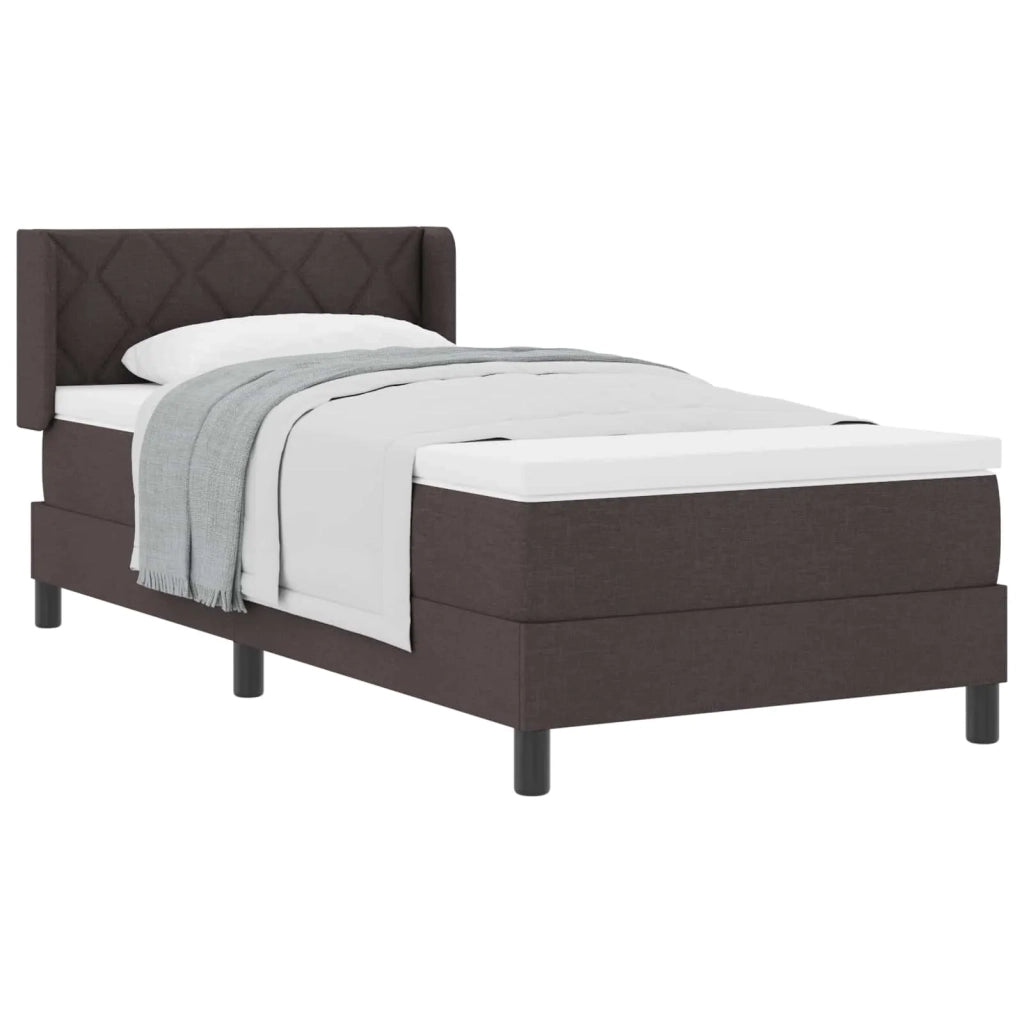 Letto a molle con testiera Marrone Scuro 190 x 90 cm Tessuto 3341142