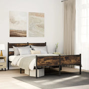 vidaXL Giroletto senza Materasso Rovere Fumo 137x190 cm in Truciolato
