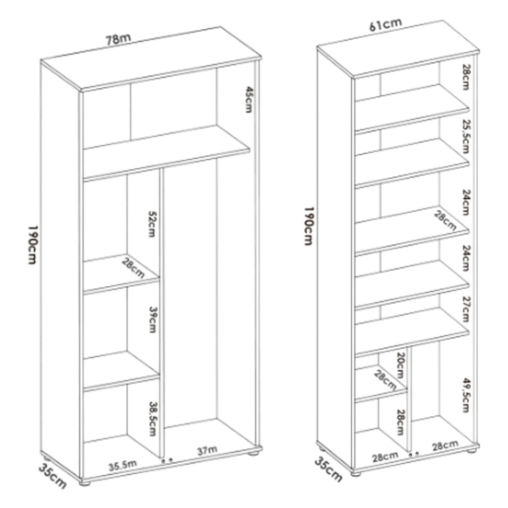 Veruno, Armadio Multiuso Grande Modulabile, 139x190h cm Bianco