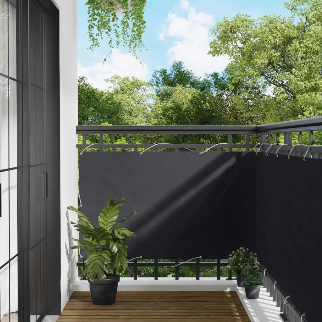 Schermo da balcone Nero 100 x 600 cm Tessuto Oxford