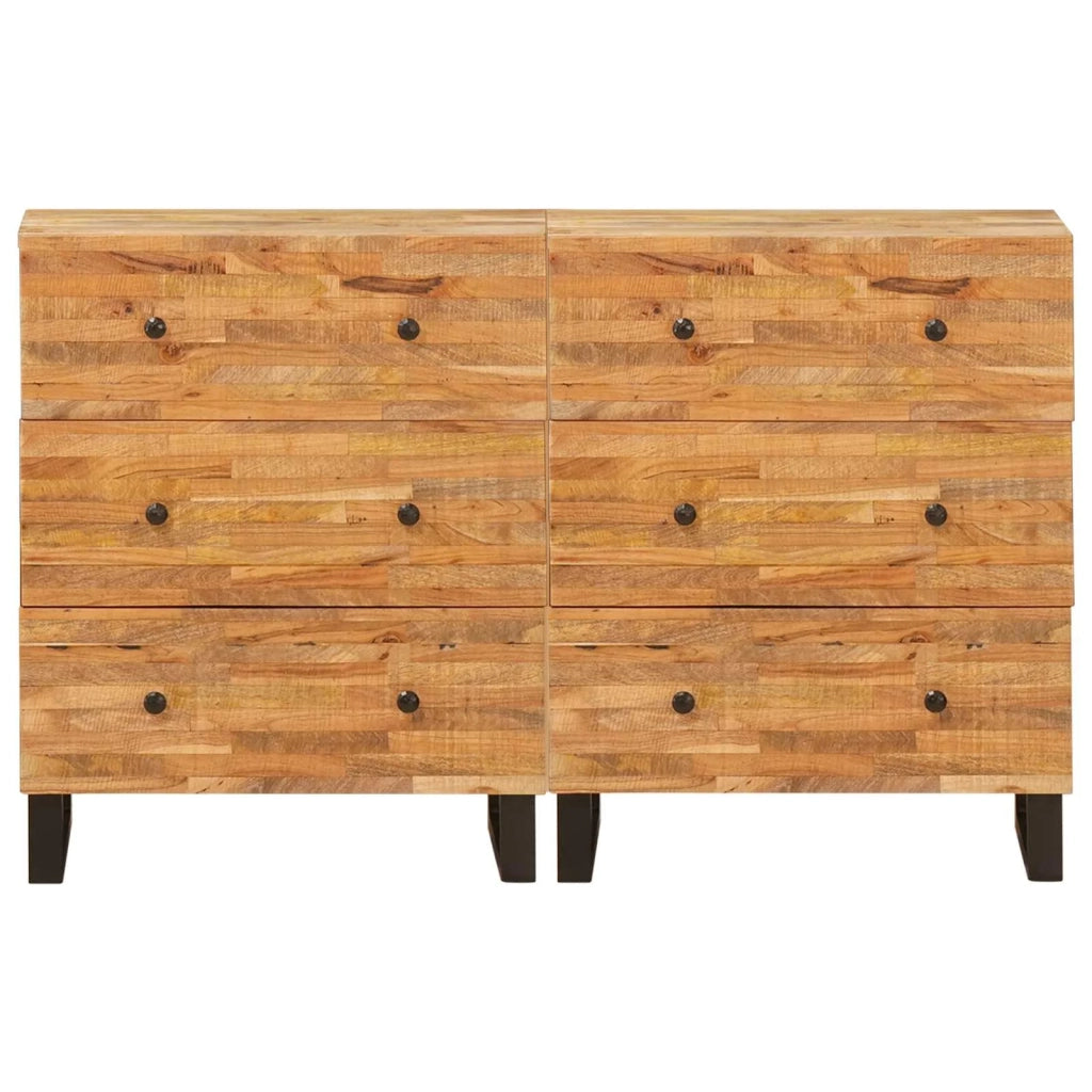 Credenza 2 pcs Marrone 60 x 33 x 75 cm Legno di mango massello 3310100
