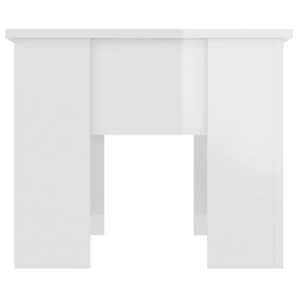 Tavolino da Salotto Bianco Lucido 79x49x41 cm Legno Compensato