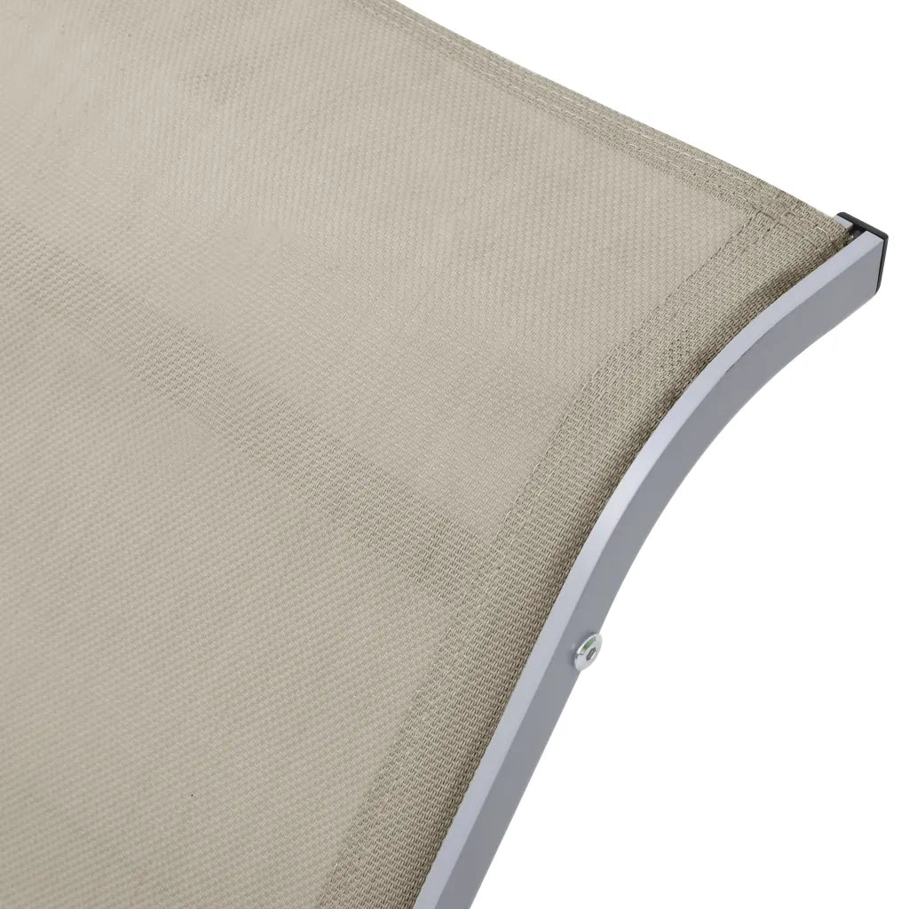 Lettino Prendisole in Textilene e Alluminio Crema 310535