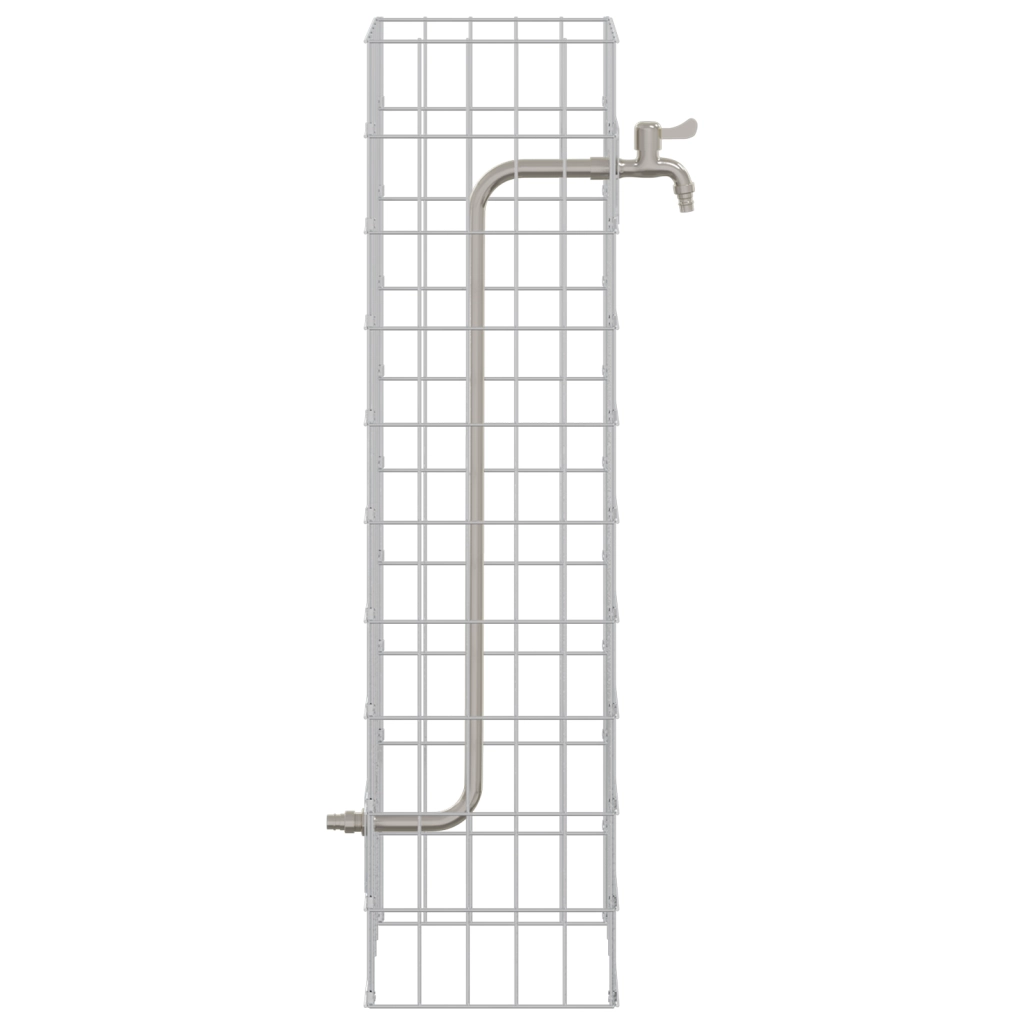 Colonna Gabion con Rubinetto 100x25x25 cm Acciaio Inossidabile