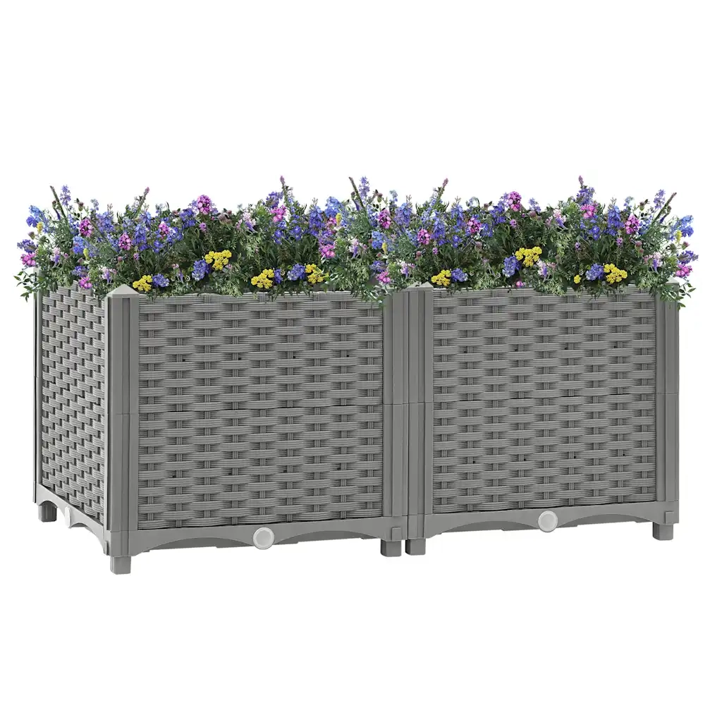 Fioriera | Cassetta per fiori | Vaso Rialzata 80x40x38 cm in Polipropilene