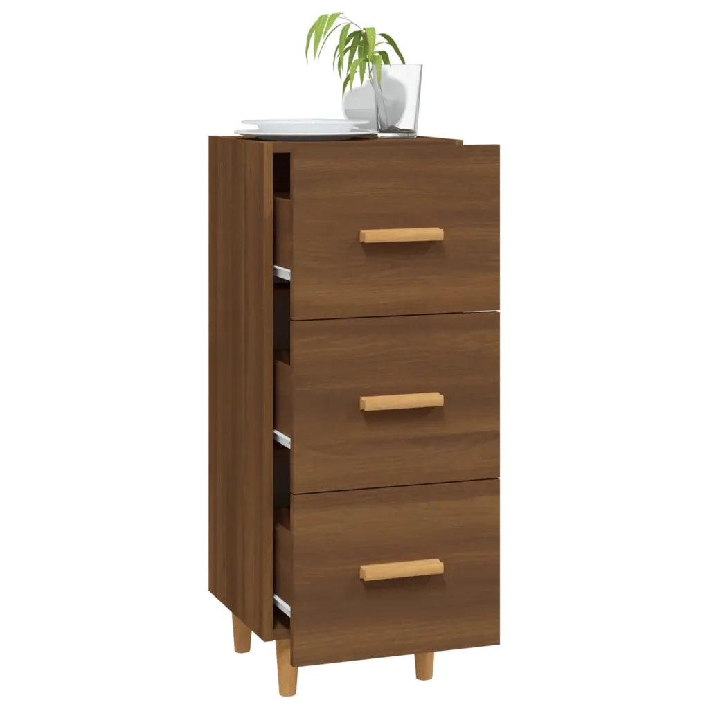 Credenza Rovere Marrone 34,5x34x90 cm in Legno Multistrato 817410