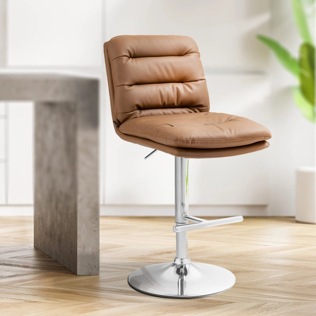 Set di 2 sgabelli bar Damar in ecopelle cromo 5