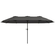 Ombrellone doppio per esterno 4x2,2 m ¨C zephmum ¨C grigio scuro, impermeabile, protezione UV30+