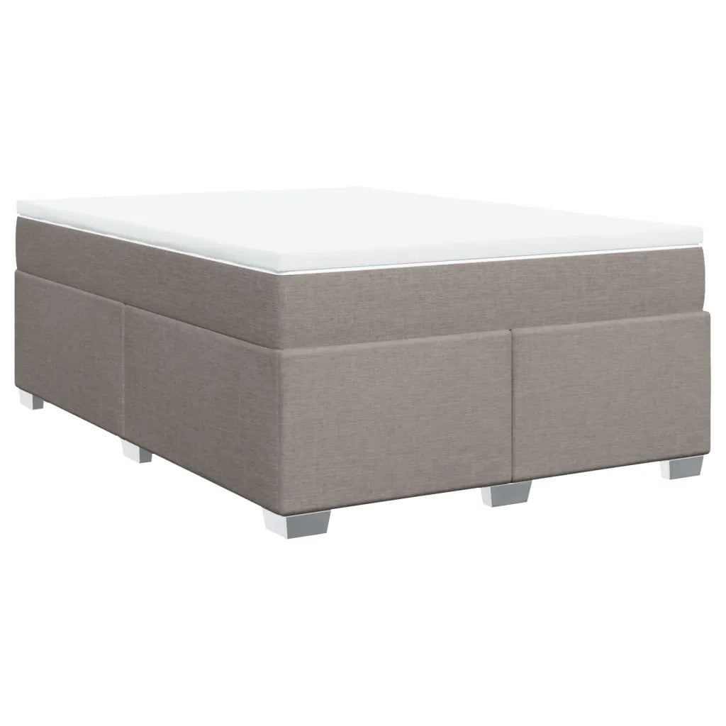 vidaXL Giroletto a Molle con Materasso Tortora 140x200 cm in Tessuto