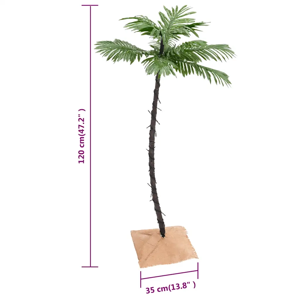 Palma con LED Bianco Caldo 72 LED 120 cm CFW2578628