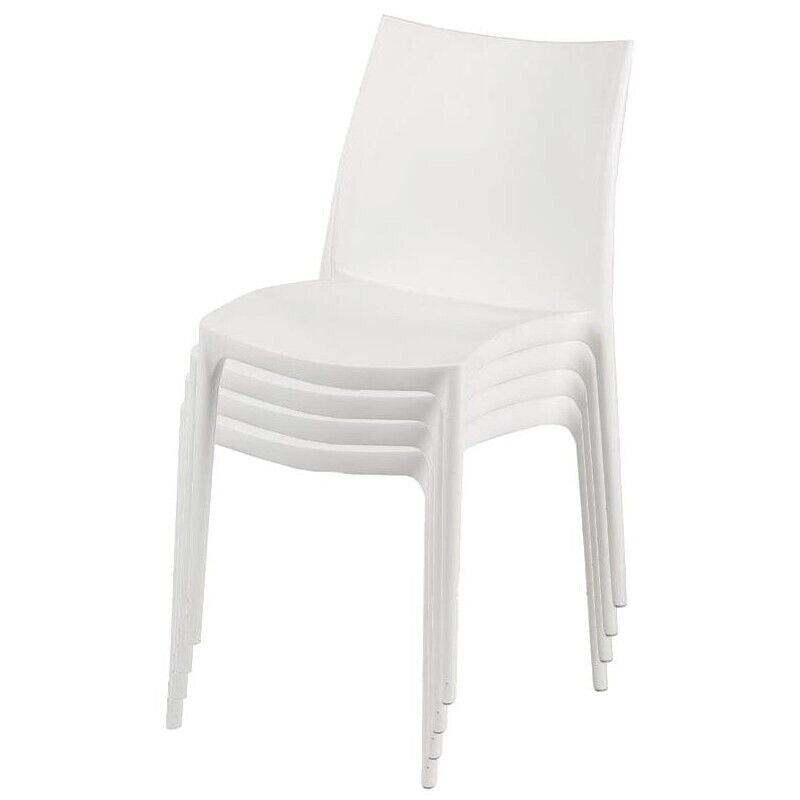 SEDIA ZIP IMPILABILE DA ESTERNO ED INTERNO BIANCA 41 X 41 X H82 CM