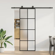 Porta Scorrevole con Ferramenta Nera 76x205 cm in Vetro ESG 3375863