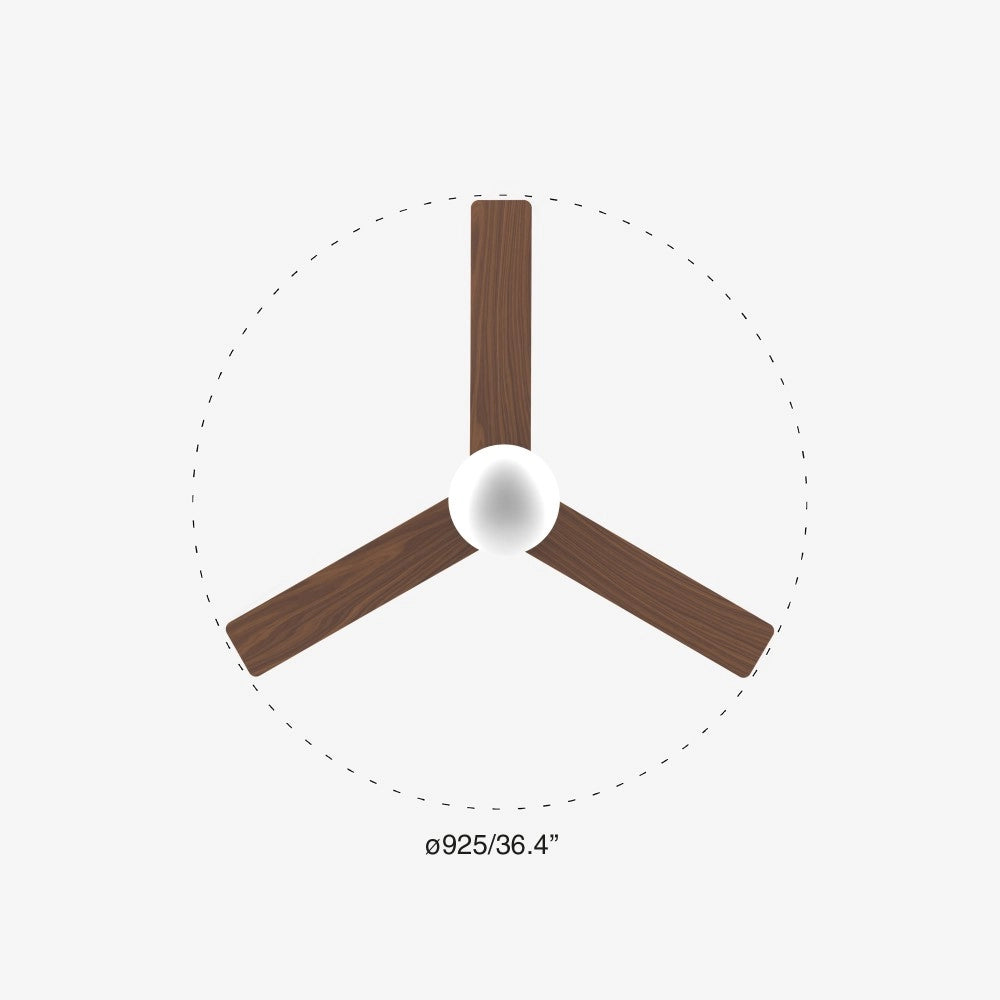 Faro Barcelona - Ventilatore da Soffitto Klim S Nero/Noce Scuro - Motore DC Silenzioso, Con Luce led Dimmerabile, Telecomando