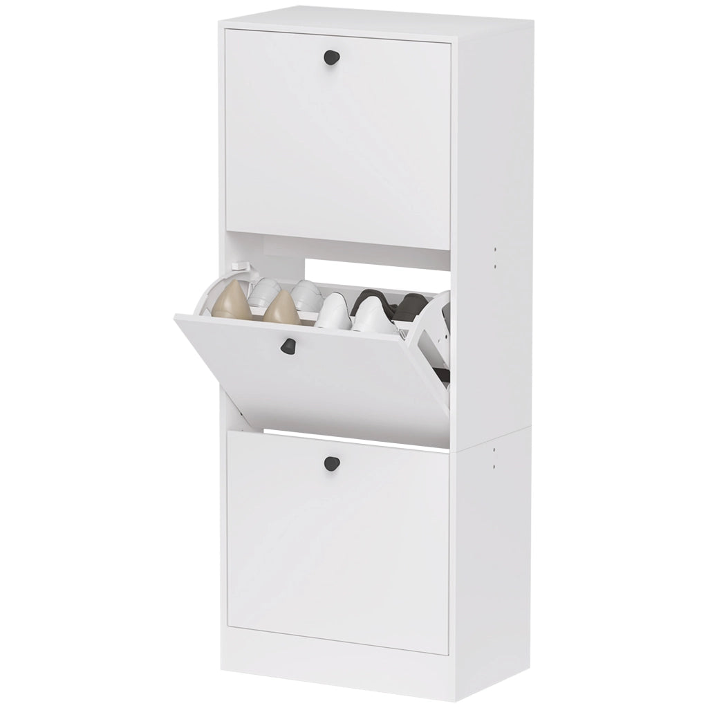 Scarpiera con ante ¨C zephmum ¨C bianco, multistrato, 3 ante