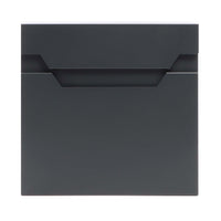 Cassetta postale V61 con portagiornale, antracite e inox, soft-close, 370 x 105 x 370 mm