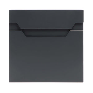 Cassetta postale V61 con portagiornale, antracite e inox, soft-close, 370 x 105 x 370 mm