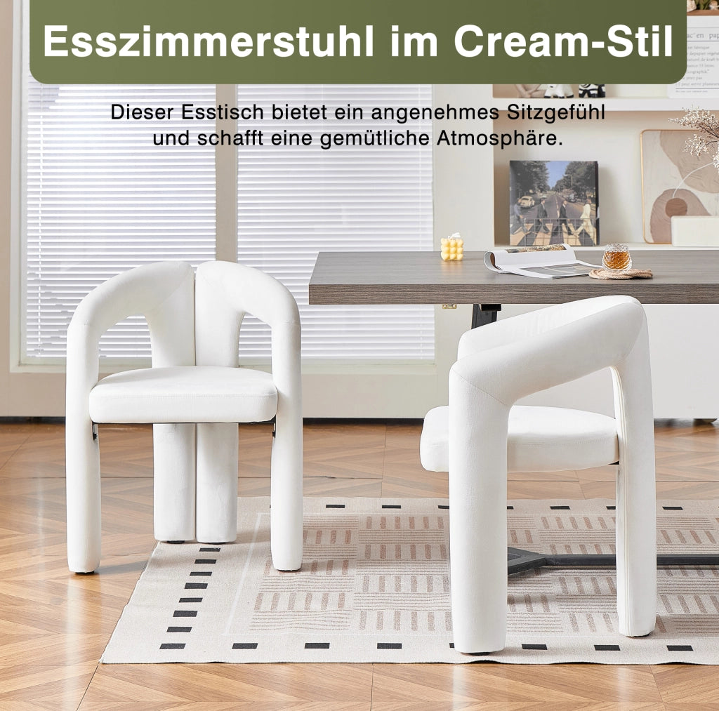 SEDIA con Braccioli in Velluto Beige