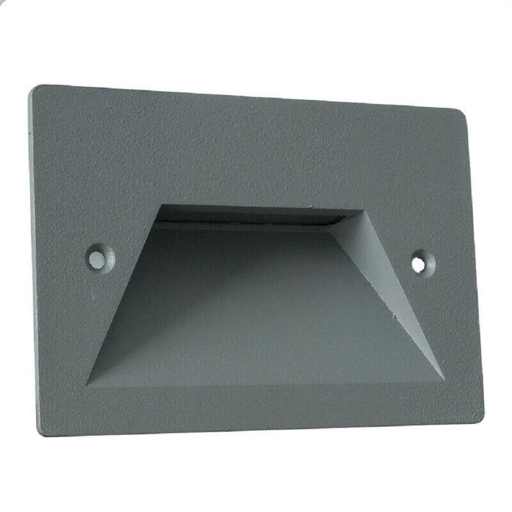 Trade Shop - Segnapasso A Led 3w Grigio Faretto Applique Luce Fredda Calda Naturale Ip65 Es49 -