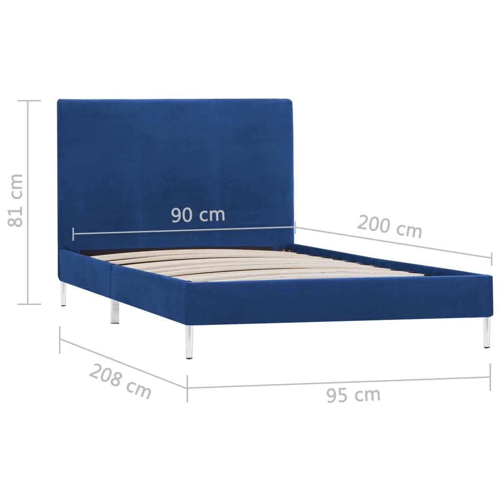 Giroletto senza Materasso-Struttura Letto Blu 90x200 cm in Tessuto 331126