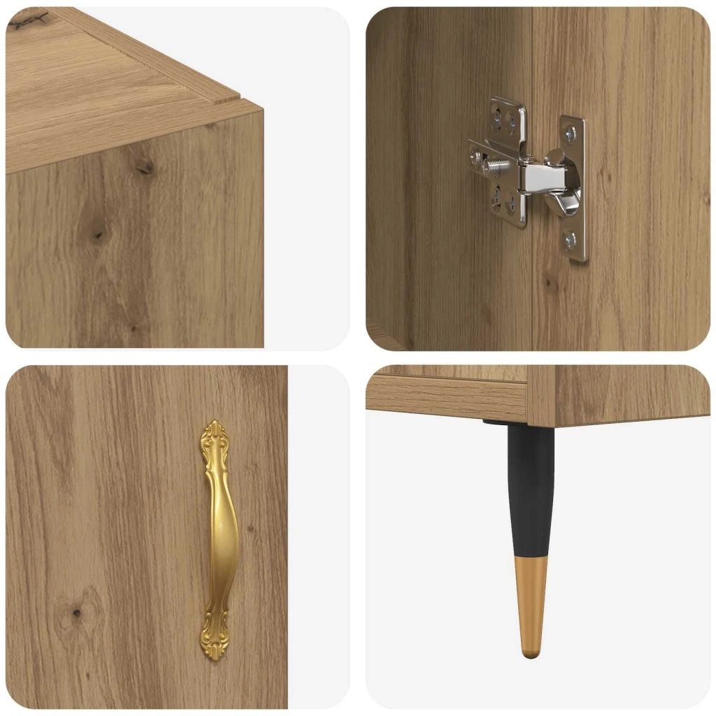 Credenza Rovere artigianale 90 x 34 x 80 cm Legno multistrato 879580