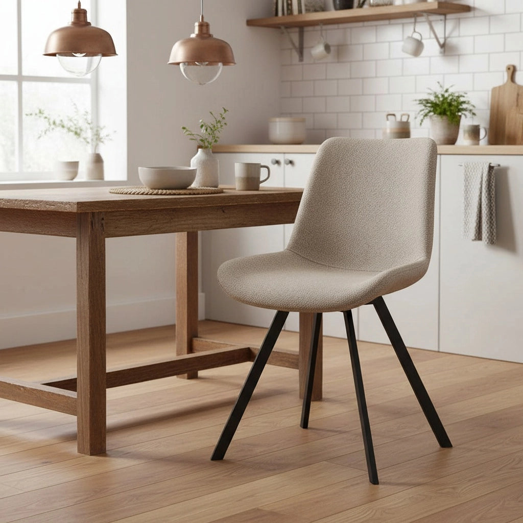 Sedia da pranzo moderna girevole - Xylo - Set di 2 in tessuto e metallo
