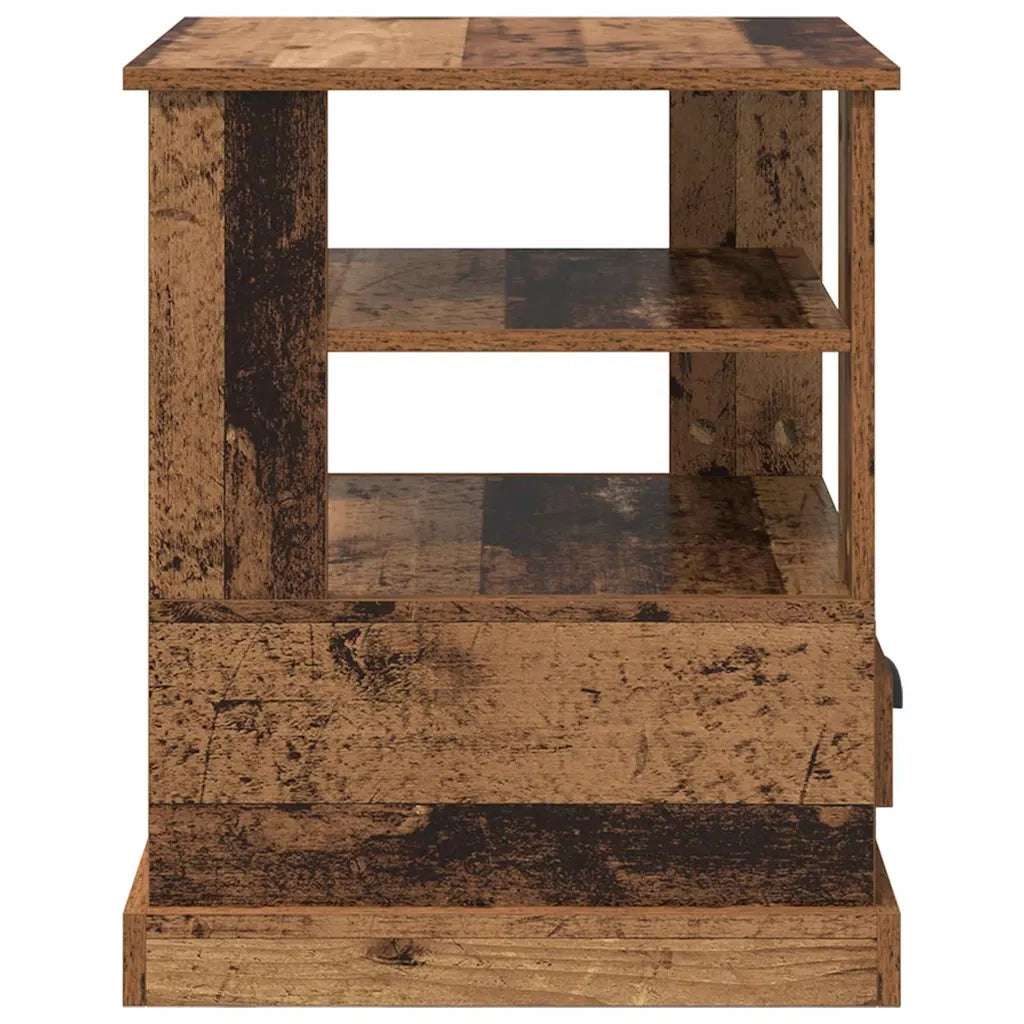 Comodino | Armadio da Notte | Mobiletto da notte con cassetto Legno vecchio 50 x 50 x 60 cm