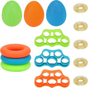 Set di impugnature per allenamento delle mani - 14 pezzi - Assortimento per migliorare la forza delle mani e degli avambracci - Migliora la forza di presa - Ideale per dita e polsi - Diversi livelli di resistenza