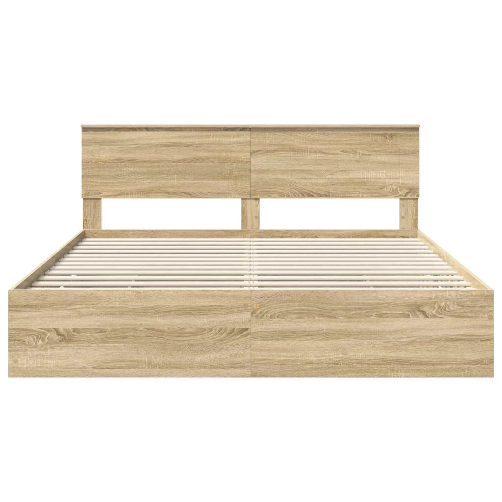 Struttura del letto con cassetto Rovere Sonoma 200 x 200 cm 3407951