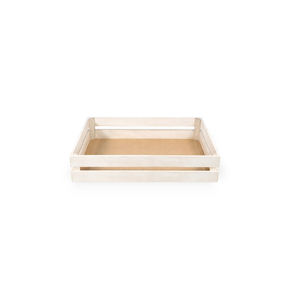 Cassette contenitori in Legno naturali Bianche da 5 Pezzi 24 x 14 x h 5 cm