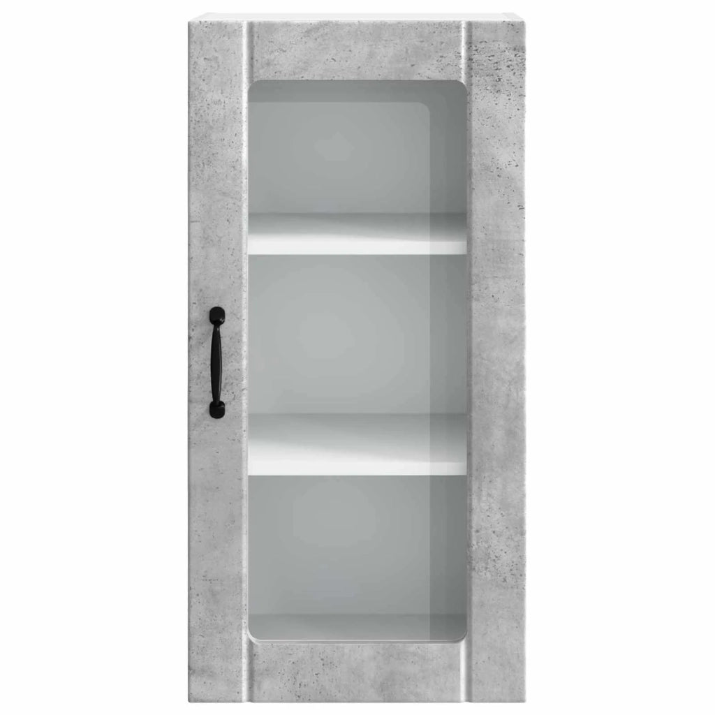 Mobile da cucina con porta 2 pz-Set di 2 Armadio da cucina Grigio cemento 40 x 31 x 80 cm