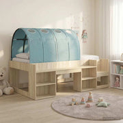 Letto con Tunnel con lo scaffale 3 pz Rovere Sonoma e Azzurro 3423612