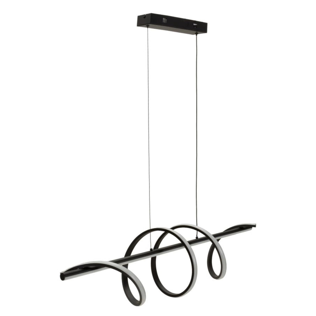 Lampadario a sospensione Spiral in metallo nero e alluminio