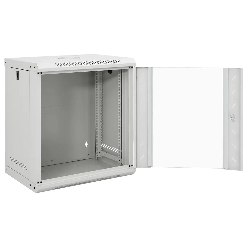 vidaXL Armadietto di Rete a Parete 12U da 19" IP20 53x40x60 cm