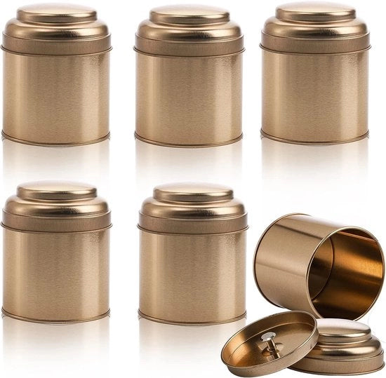 Bacchette aerei in acciaio di alta qualità da 6 pezzi per l'archiviazione di tè, caffè e zucchero con design duraturo e chiusura a doppia vite.