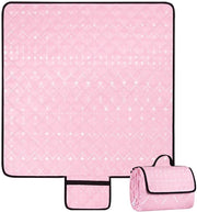 Ombrellone da picnic impermeabile, 200x200cm, portatile, senza sabbia, con maniglia, pieghevole e lavabile, tenda da campeggio da esterno per 4-6 persone in parco, giardino, prato, barbecue, escursione - Rosa geometrico